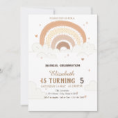 Aquarelle Rainbows Nuages Invitation d'anniversair (Devant)