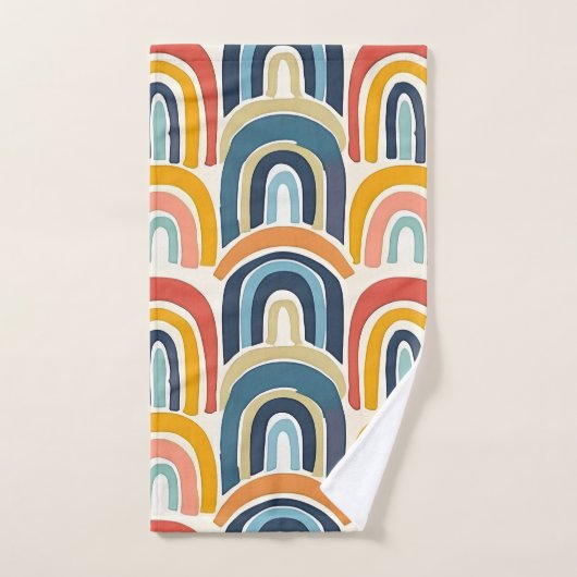 Aquarelle Rainbows Tons Terre (Serviette à main)