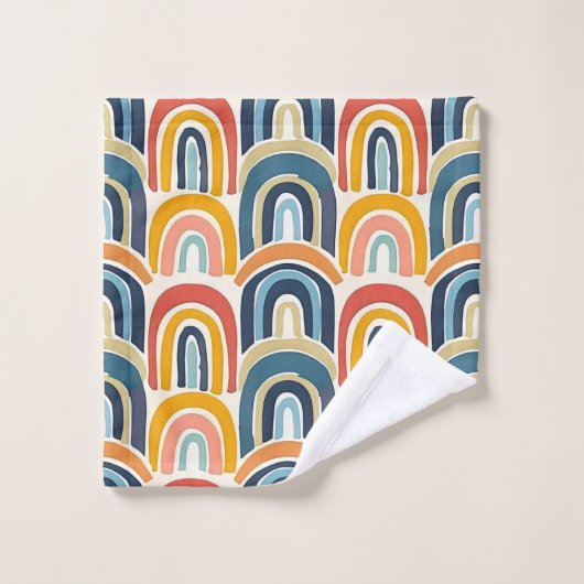 Aquarelle Rainbows Tons Terre (Gant de toilette)