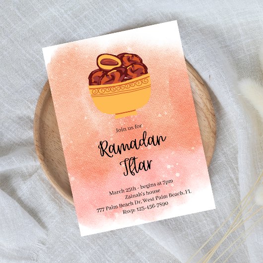 Aquarelle Ramadan Iftar Invitation