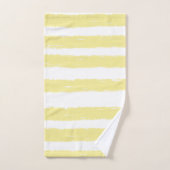 Aquarelle rayures rose jaune bleu blanc (Serviette à main)