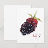 Aquarelle réaliste Carte de remerciements Blackber (Devant / Derrière)