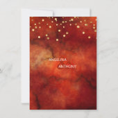 Aquarelle RED Marsala GOLD Wedding Invitations (Dos)