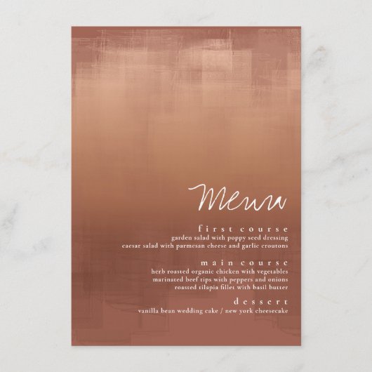 Aquarelle Réflexions Menu Argile ID774 (Devant)
