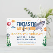 Aquarelle Requin Invitation d'anniversaire (Debout devant)