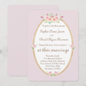 Aquarelle Ressort Floral Faire-part de mariage or (Devant / Derrière)