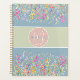 Aquarelle Ressort Floral Monogramme