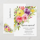 Aquarelle Ressort Floral Moving Faire-part (Devant / Derrière)