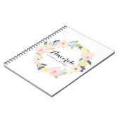 Aquarelle Ressort Floral Wreath Carnet personnalis (Côté gauche)