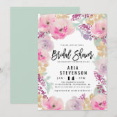 Aquarelle Ressort nuptiale Invitation de douche (Devant / Derrière)