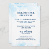Aquarelle Retour à l'école Open House Invitation (Devant / Derrière)