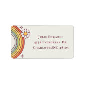 Aquarelle rétro Étiquette de adresse arc-en-ciel (Devant)