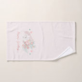 Aquarelle Retro Poinsettias rose et vert (Serviette à main)