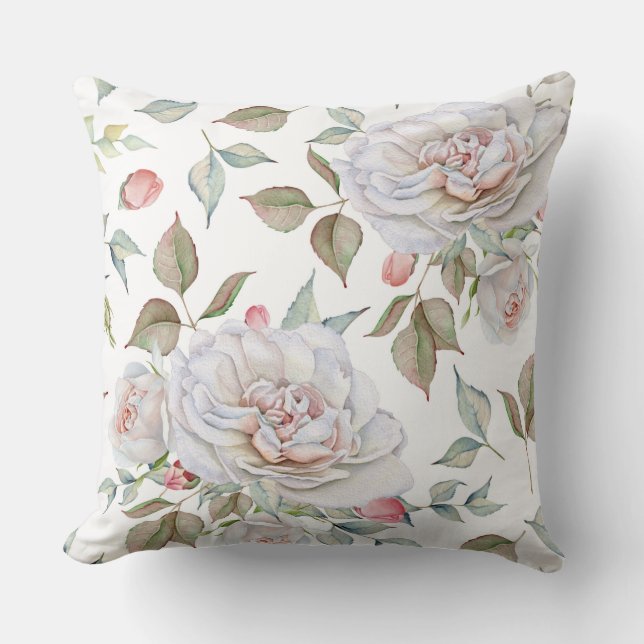 Aquarelle réversible Coussin floral (Recto)