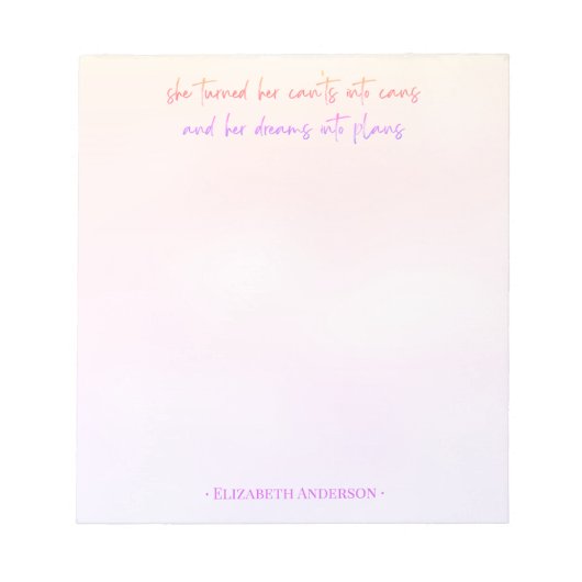 Aquarelle Rêves de script Girly dans le Bloc-notes (Devant)