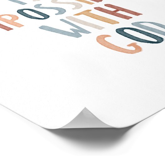 Aquarelle rien n'est impossible poster (Coin)