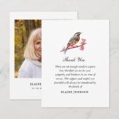 Aquarelle Robin oiseau funéraire Merci photo (Devant / Derrière)