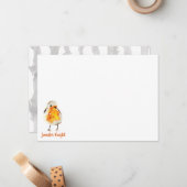 Aquarelle Robin & Plumes Papier à lettres carte pl (Devant/Arrière en situation)