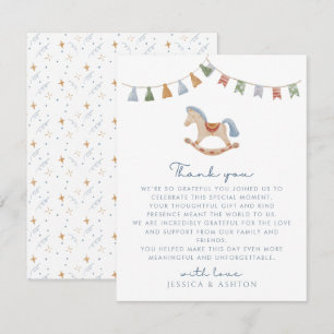 Aquarelle Rocking Horse, carte de remerciements.