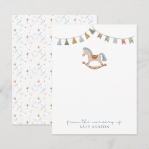 Aquarelle Rocking Horse, de la pépinière de carte