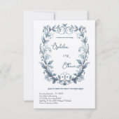 Aquarelle Rococo Floral Wreath faire-part de maria (Devant)