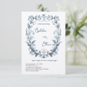 Aquarelle Rococo Floral Wreath faire-part de maria (Debout devant)