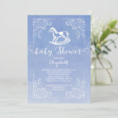 Aquarelle Rocse Baby shower Cheval Invitation (Debout devant)