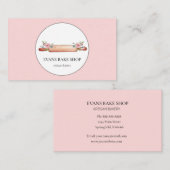 Aquarelle Rolling Pin boulangerie rose carte de vi (Devant / Derrière)