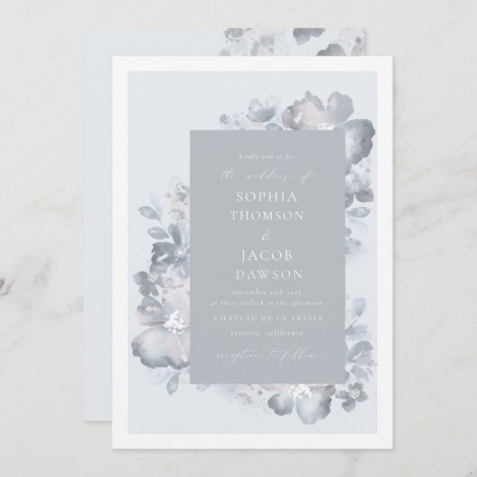 Aquarelle Romance Invitation (Devant / Derrière)