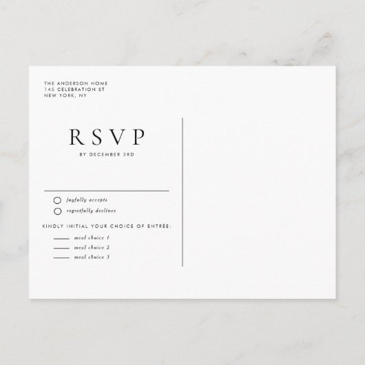 Aquarelle romantique Bois de mariage RSVP carte po (Dos)