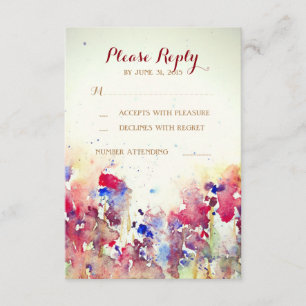 Aquarelle romantique épousant des cartes de RSVP