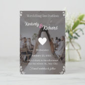 Aquarelle romantique Faire-part de mariage florale (Debout devant)