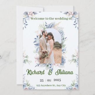 Aquarelle romantique Faire-part de mariage florale