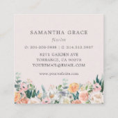 Aquarelle romantique Floral Cartes de visite (Dos)