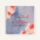Aquarelle romantique Floral Mariage Livre d'hôtes (Devant)
