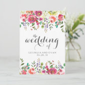 Aquarelle romantique Floral Wedding Invitations (Debout devant)