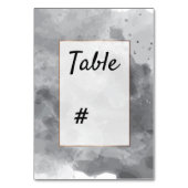 Aquarelle Romantique gris noir numéro de table (Dos)