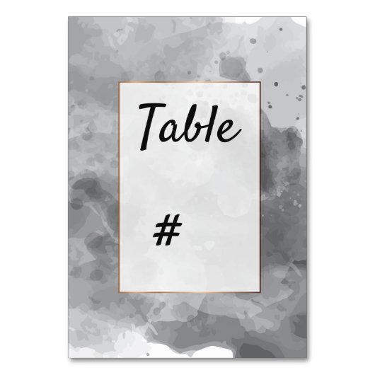 Aquarelle Romantique gris noir numéro de table (Par défaut)