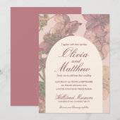 Aquarelle romantique Hydrangea Faire-part de maria (Devant / Derrière)