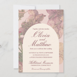 Aquarelle romantique Hydrangea Faire-part de maria
