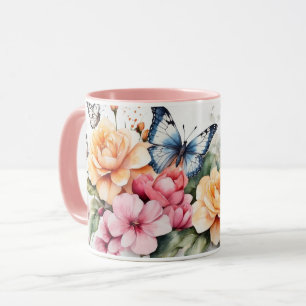 Aquarelle Romantique Papillon rose Mug