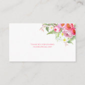 Aquarelle romantique Peonys rose Rose Cartes de Pl (Dos)