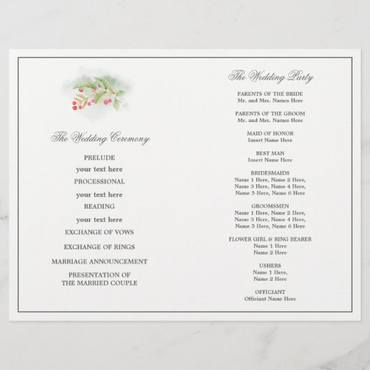 Aquarelle Romantique Roses pliés Programmes de mar (Dos)