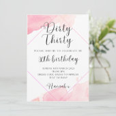 Aquarelle rose 30e anniversaire Invitation (Debout devant)