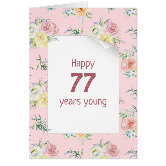 Aquarelle Rose 77e anniversaire (Devant)