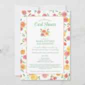 Aquarelle Rose 80e carte d'anniversaire Douche (Devant)