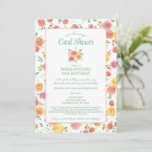 Aquarelle Rose 80e carte d'anniversaire Douche (Debout devant)