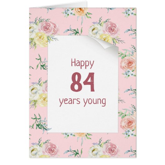 Aquarelle Rose 84e anniversaire (Devant)