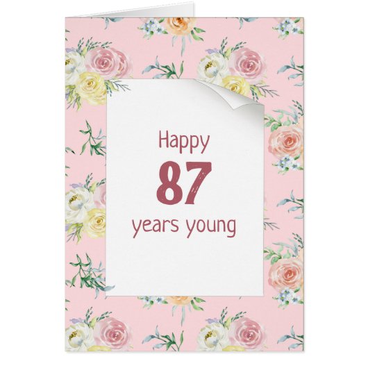 Aquarelle Rose 87e anniversaire (Devant)