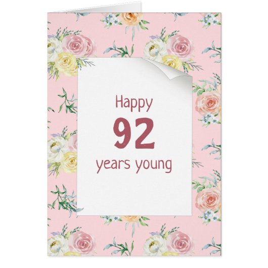 Aquarelle Rose 92e anniversaire (Devant)